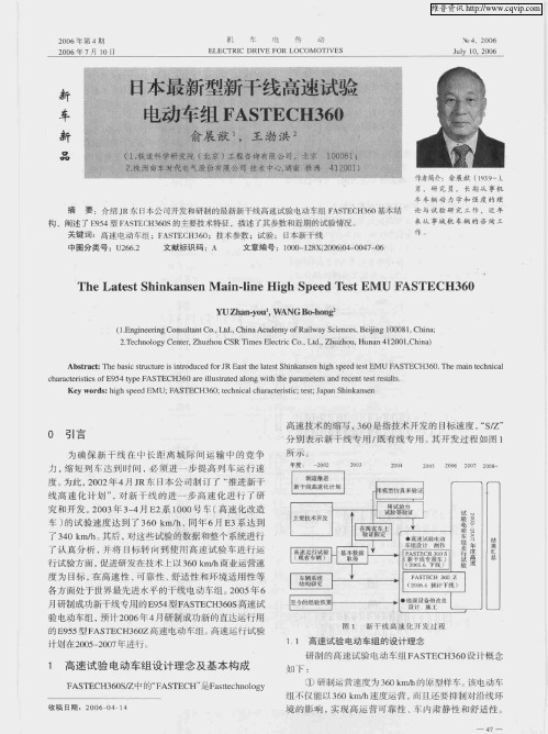 日本最新型新干线高速试验电动车组FASTECH360