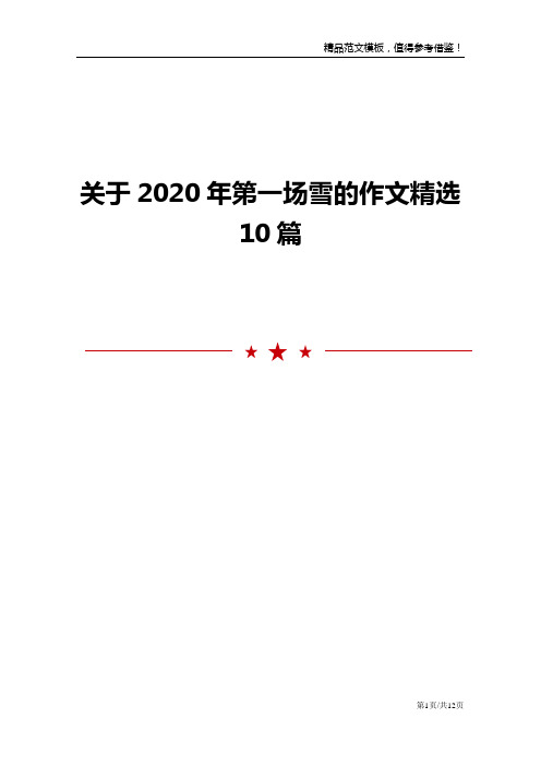 关于2020年第一场雪的作文精选10篇