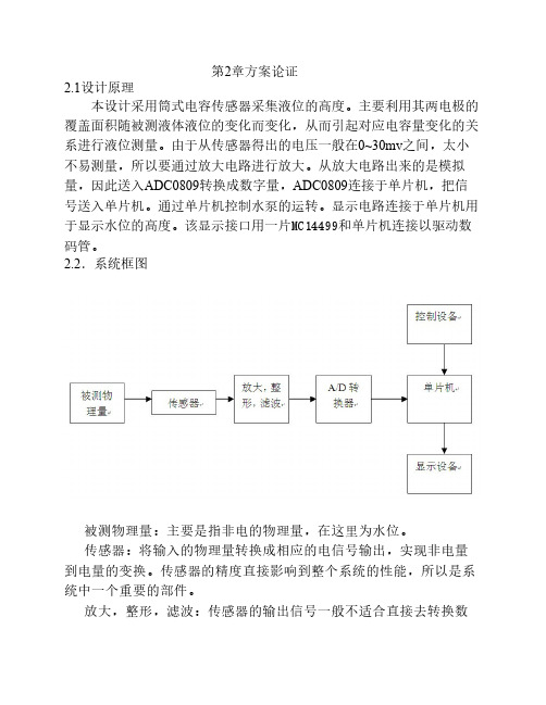 基于单片机的电容式液位传感器设计