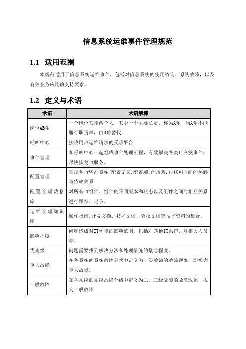 信息网络运行维护管理规范