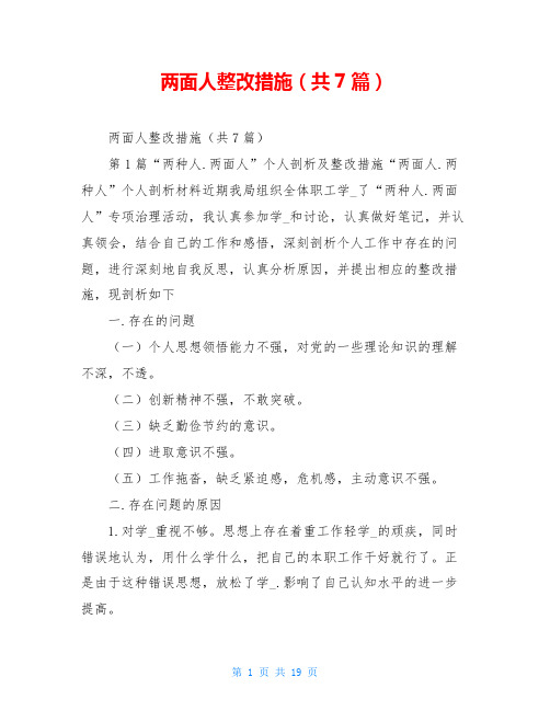 两面人整改措施(共7篇)