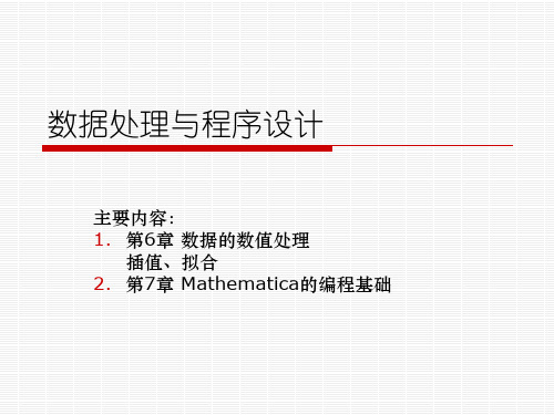 Mathematics中数据处理插值拟合和编程基础