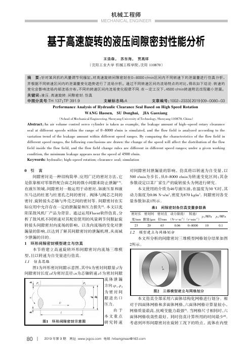 基于高速旋转的液压间隙密封性能分析