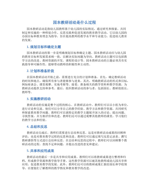 园本教研活动是什么过程