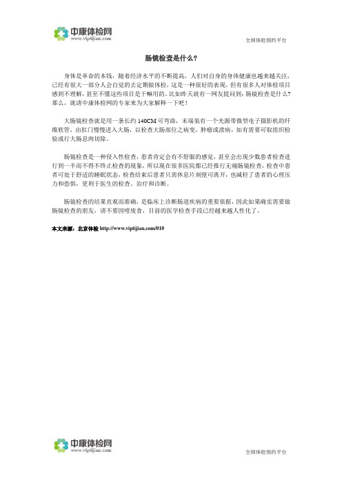 肠镜检查是什么