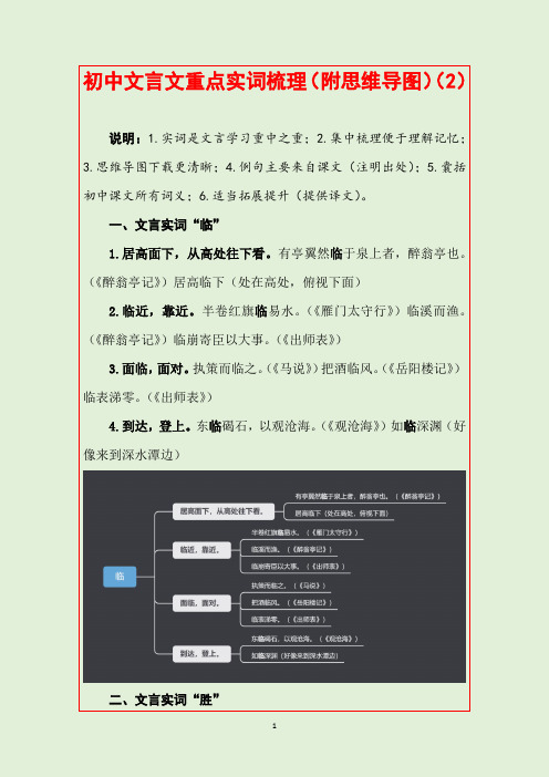 初中文言文重点实词梳理(附思维导图)(2)