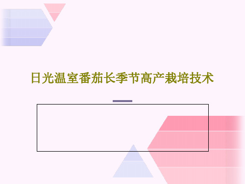 日光温室番茄长季节高产栽培技术PPT共69页