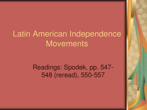 拉丁美洲独立运动 Latin American Independence Movements