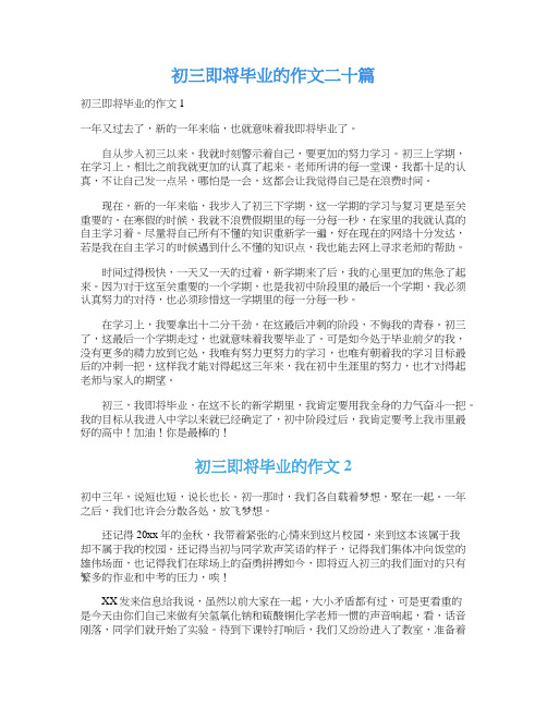 初三即将毕业的作文二十篇
