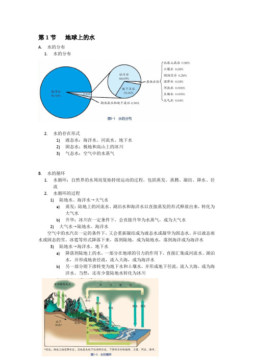 第1章 水和水的溶液   知识点总结