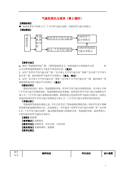 七年级地理上册 第四章 第二节 气温的变化与差异(第2