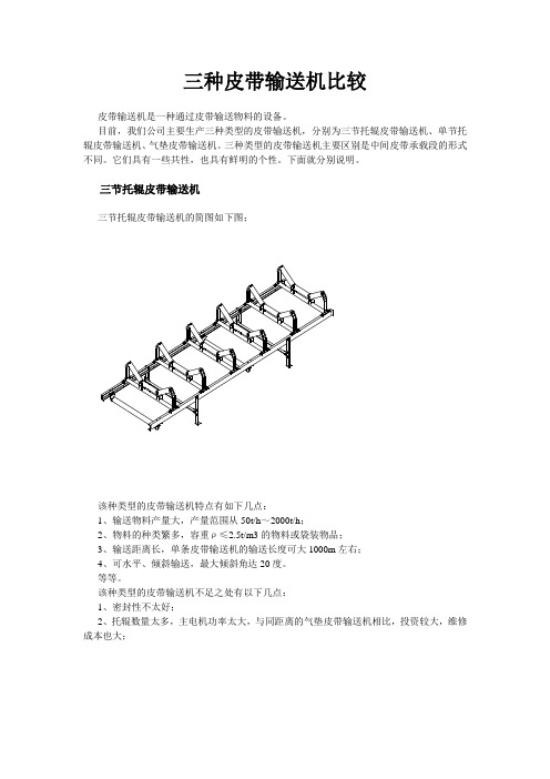 三种皮带输送机比较