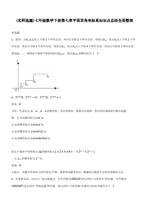 七年级数学下册第七章平面直角坐标系知识点总结全面整理