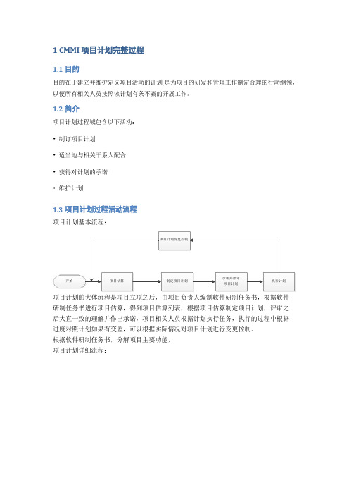 CMMI项目计划