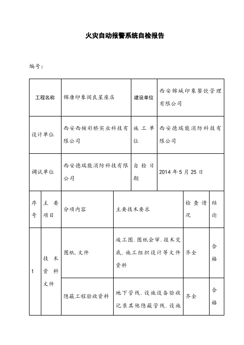 火灾自动报警系统自检报告1