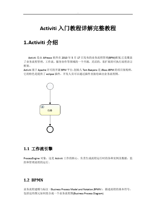 Activiti工作流入门详解完整教学教程