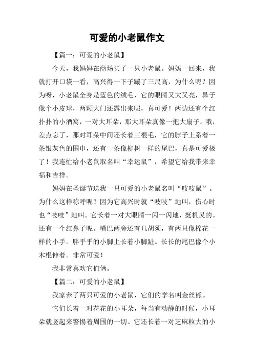 可爱的小老鼠作文