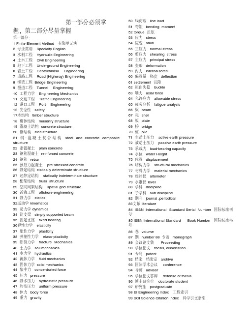 土木工程专业英语词汇(整理版)