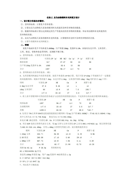 (完整版)浓缩饲料配方设计