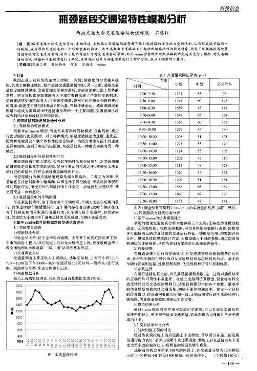 瓶颈路段交通流特性模拟分析