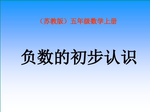 2015新版苏教版负数的初步认识