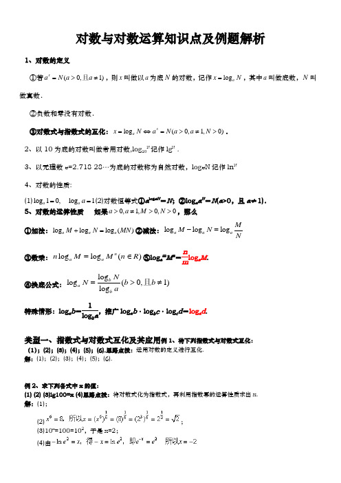 对数与对数运算知识点及例题解析