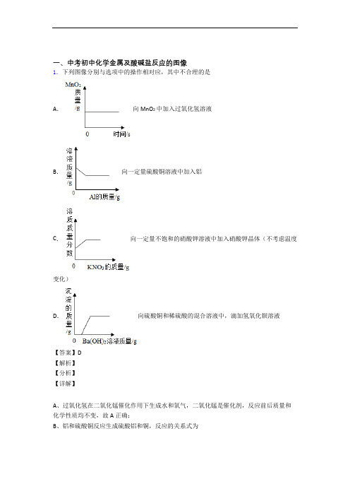 2020-2021中考化学专题《金属及酸碱盐反应的图像》综合检测试卷附答案