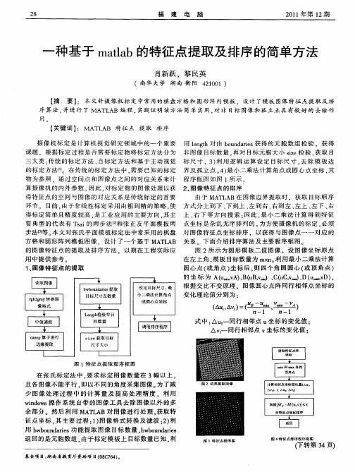 一种基于matlab的特征点提取及排序的简单方法