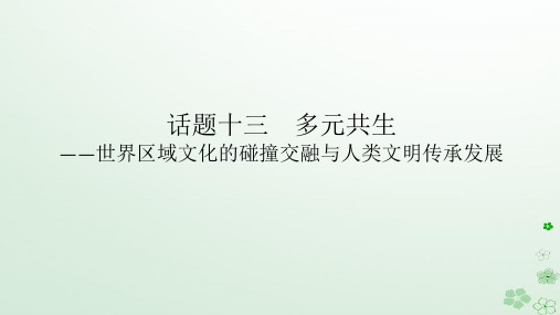 2024版新教材高考历史全程一轮总复习第四编选择性必修话题十三多元共生__世界区域文化的碰撞交融与人