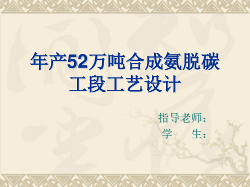 产5万吨合成氨脱碳工段工艺设计 