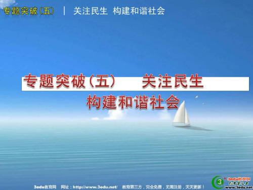 中考政治专题突破复习----关注民生、构建和谐社会