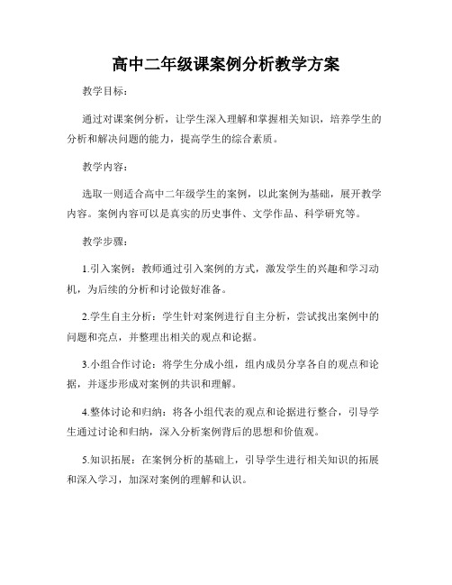 高中二年级课案例分析教学方案