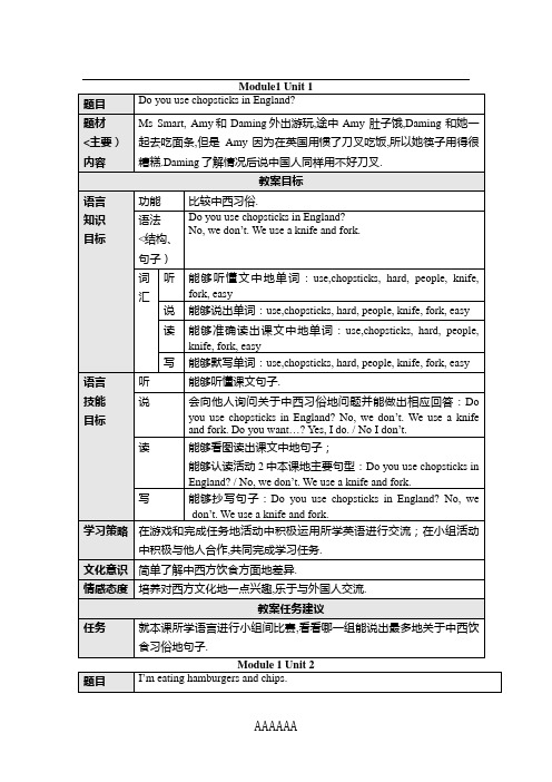 新标准英语一学年起点第五册备课资料