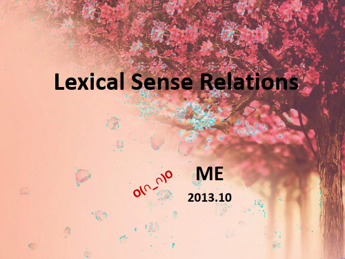 Lexical Sense Relations