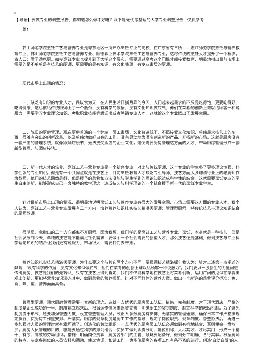 大学专业调查报告【三篇】