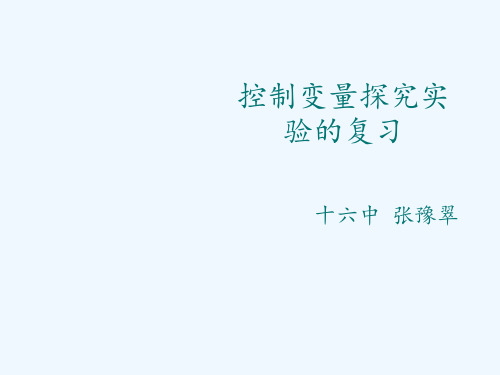 人教版初三化学下册控制变量法探究实验的复习