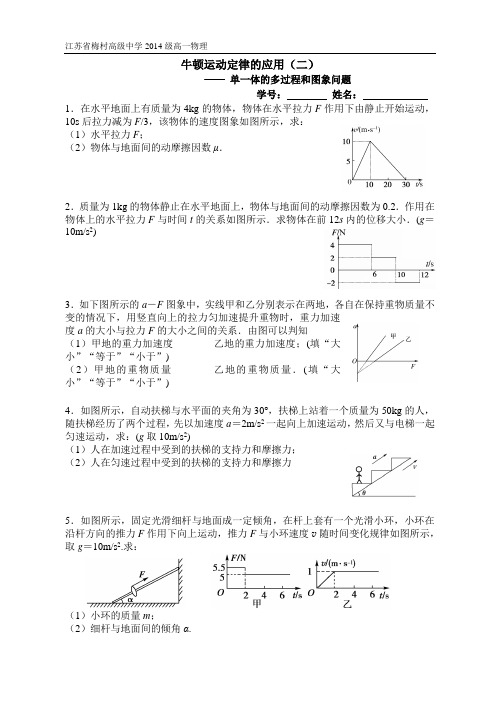 牛顿运动定律的应用(二)单一体多过程和图象问题