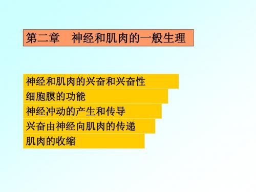 002人体及动物生理学神经和肌肉的一般生理