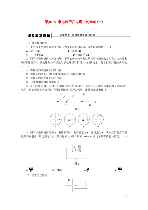 新(江苏专版)2016年高考物理大一轮总复习第六章静电场讲练30(含解析)