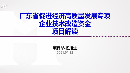 广东省促进经济高质量发展企业技术改造资金项目解读