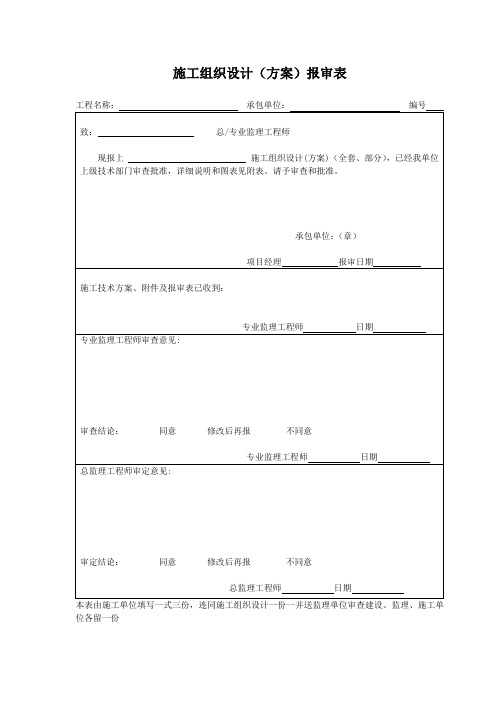 市政工程报审资料表格(24张)_secret