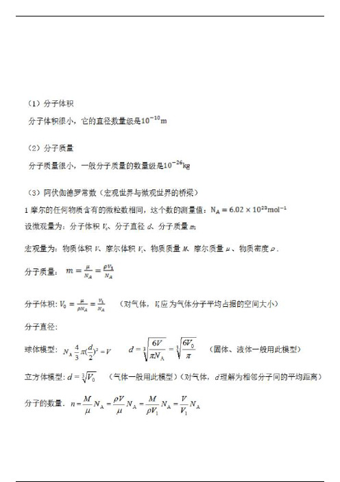 高中物理热学知识点总结