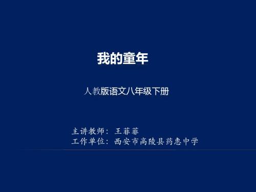 《我的童年》公开课精品课件