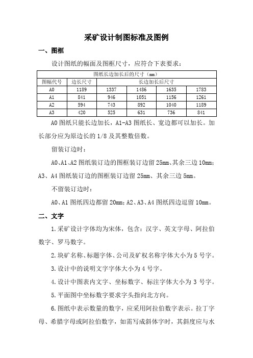 采矿设计制图标准及图例