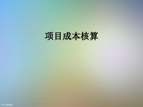 项目成本核算