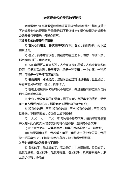 老婆爱老公的爱情句子语录