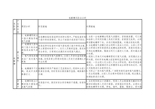 电解槽风险点分析