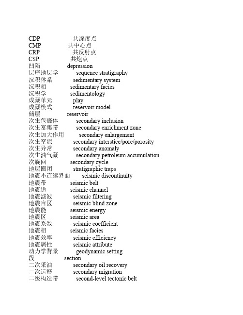 石油地质专业词汇积累