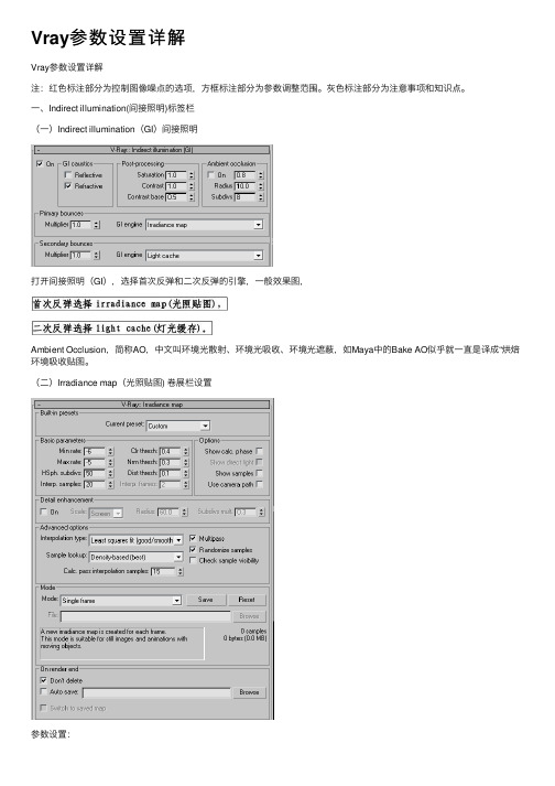 Vray参数设置详解