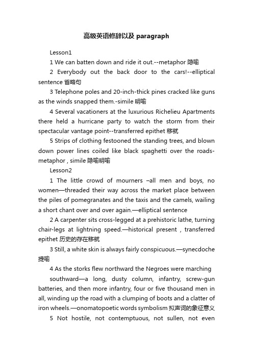 高级英语修辞以及paragraph